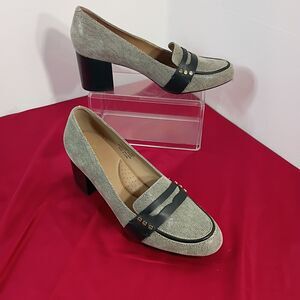 Aerosoels Women's SZ 11M Gray Patriotic Heel Leather Shoes. Condition Excellent